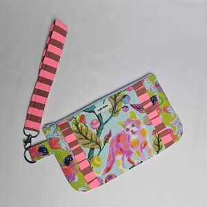 Tula Pink Disco Kitty Wristlet Wallet Purse: Gift for Women